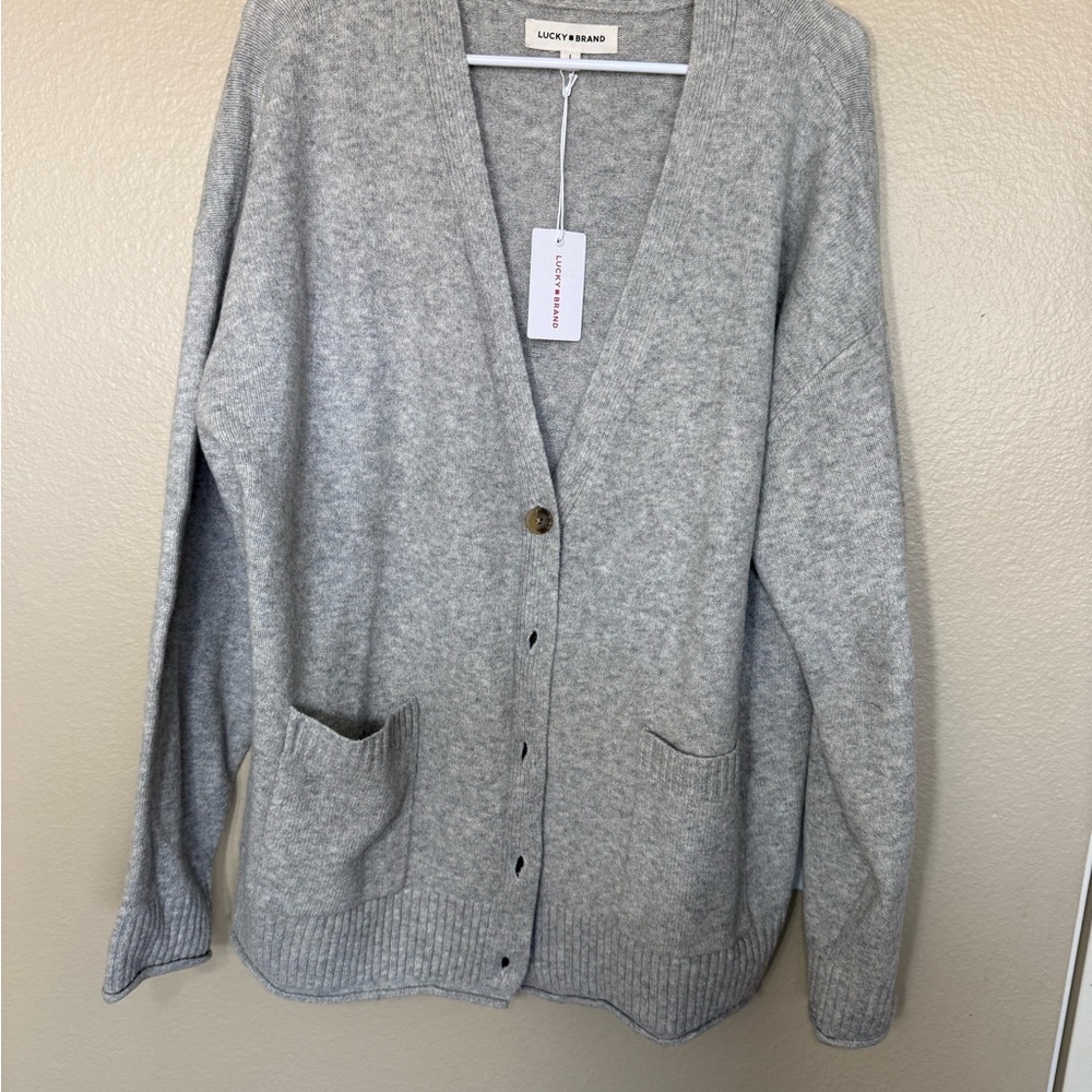 Lucky Brand Women's Heather Gray Cardigan
